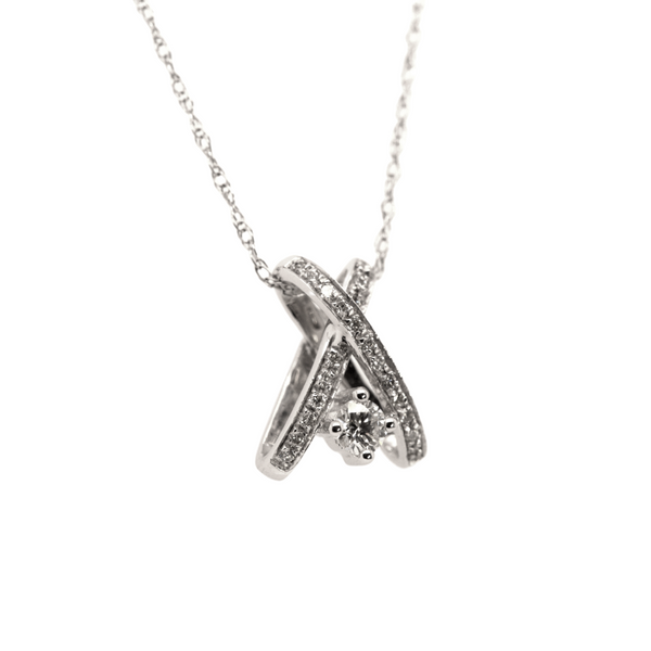 Diamond Criss Cross Necklace Image 2 Portsches Fine Jewelry Boise, ID