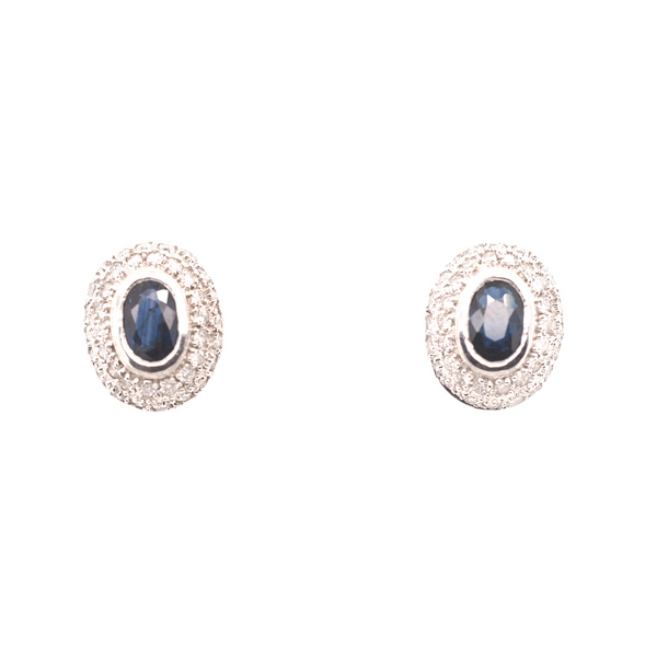 Antique Sapphire and Diamond Studs Portsches Fine Jewelry Boise, ID