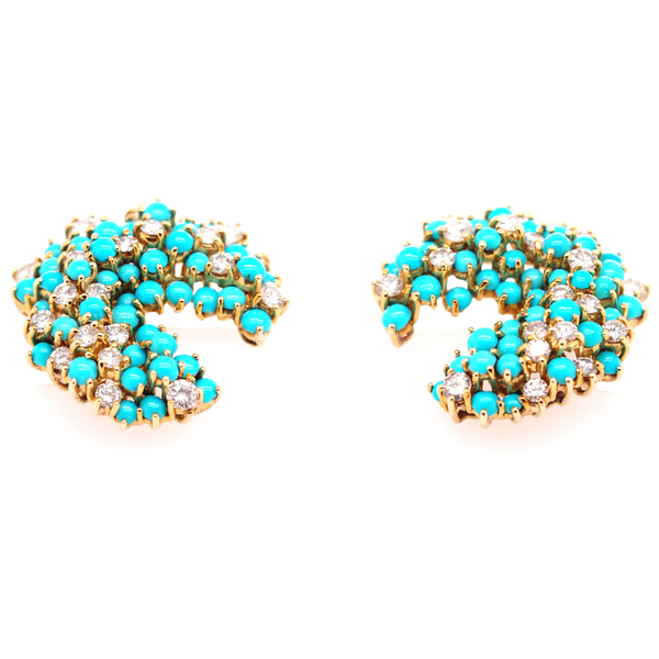 Antique Turquoise and Diamond Earrings Portsches Fine Jewelry Boise, ID