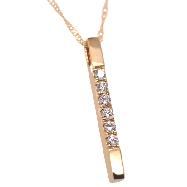 Gold and Diamond Bar Necklace Image 2 Portsches Fine Jewelry Boise, ID