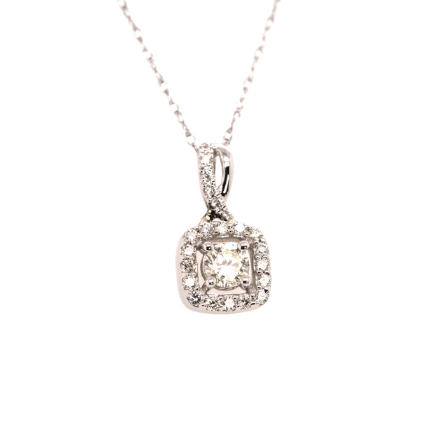 Diamond Halo Necklace Image 2 Portsches Fine Jewelry Boise, ID