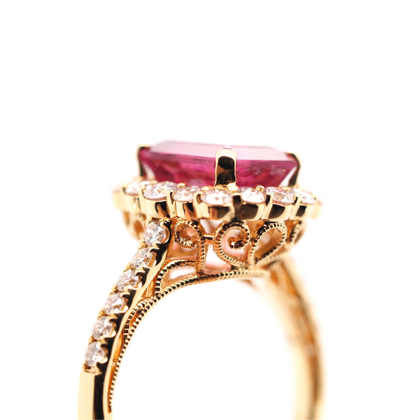 Pink Tourmaline Diamond Ring  Image 2 Portsches Fine Jewelry Boise, ID
