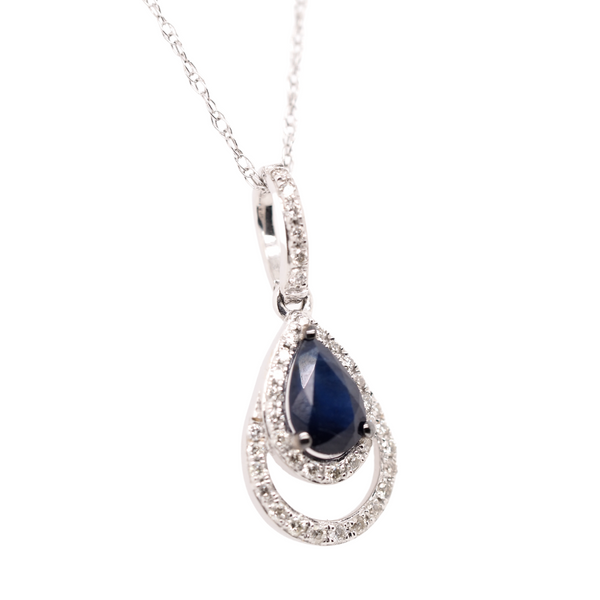 Pear Shape Sapphire Necklace Image 2 Portsches Fine Jewelry Boise, ID