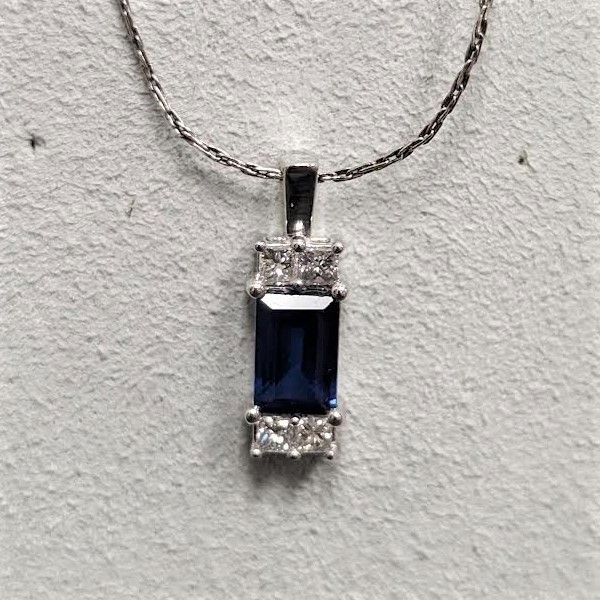 14kw Sapphire and Diamond Pendant J. Morgan Ltd., Inc. Grand Haven, MI
