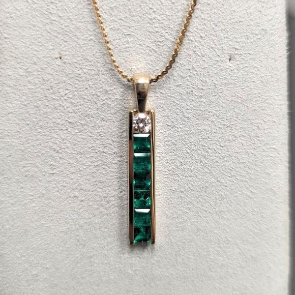 14ky Emerald and Diamond Pendant J. Morgan Ltd., Inc. Grand Haven, MI