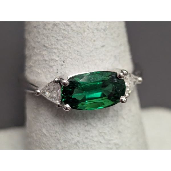 14kw Chrome Tourmaline and Dia Ring