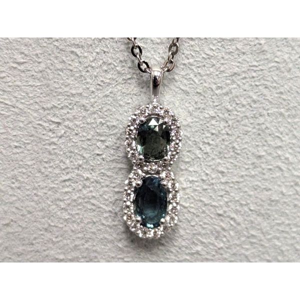 14kw Alexandrite and Diamond Pendant