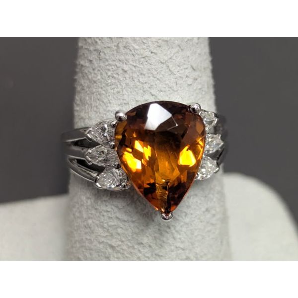 14kw Citrine and Diamond Ring