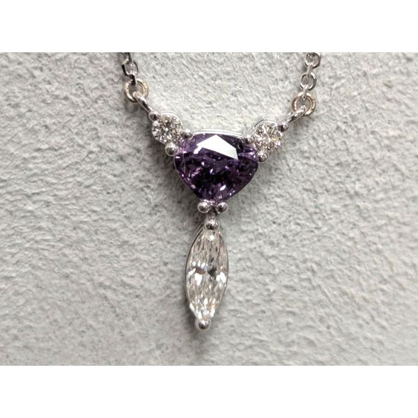 14kw Purple Sapphire and Diamond Necklace