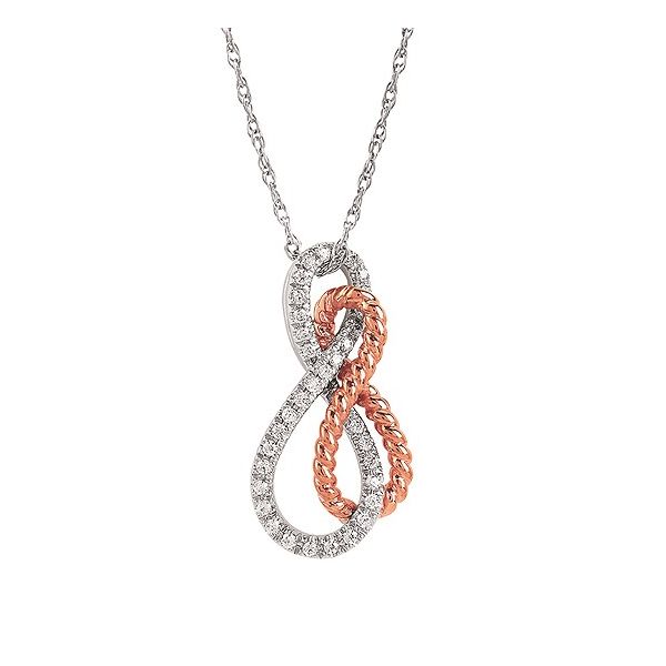 Silver and Rose Gold Diamond Pendant Johnnys Lakeshore Jewelers South Haven, MI