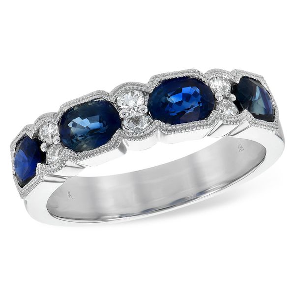 Oval Sapphire and Diamond Band Johnnys Lakeshore Jewelers South Haven, MI