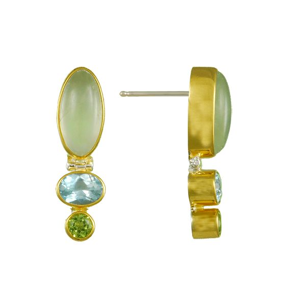 Silver Peridot and Blue Topaz Earrings Johnnys Lakeshore Jewelers South Haven, MI