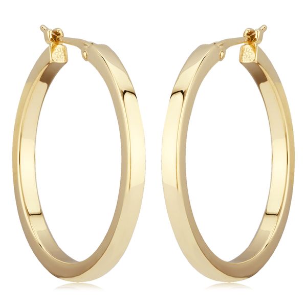 14K Yellow Gold Square Hoops Johnnys Lakeshore Jewelers South Haven, MI