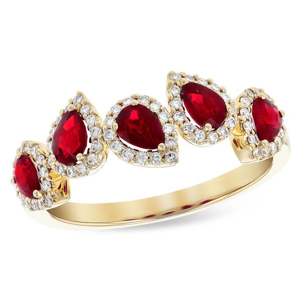 Pear Shape Ruby and Diamond Band Johnnys Lakeshore Jewelers South Haven, MI