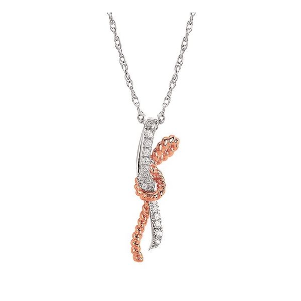 Silver and Rose Gold Diamond Pendant Johnnys Lakeshore Jewelers South Haven, MI