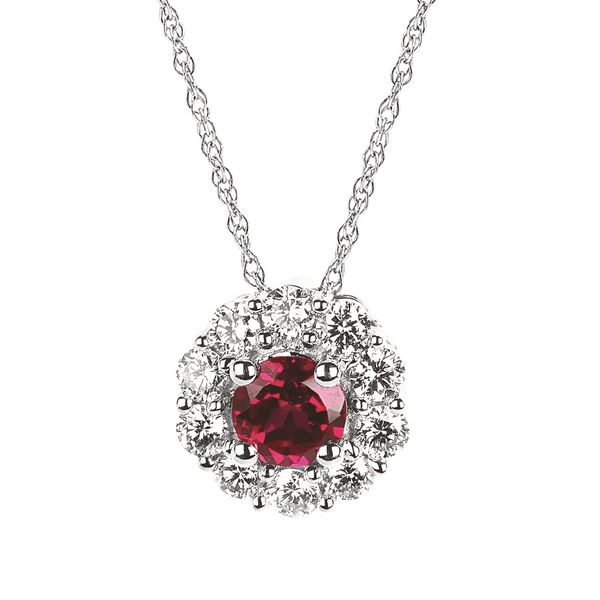 Lab Grown Ruby & Diamond Pendant Johnnys Lakeshore Jewelers South Haven, MI