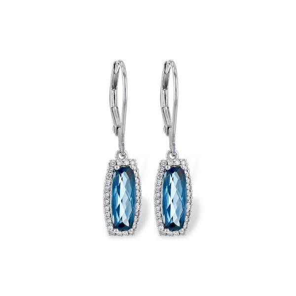London Blue Topaz and Diamond Earrings Johnnys Lakeshore Jewelers South Haven, MI