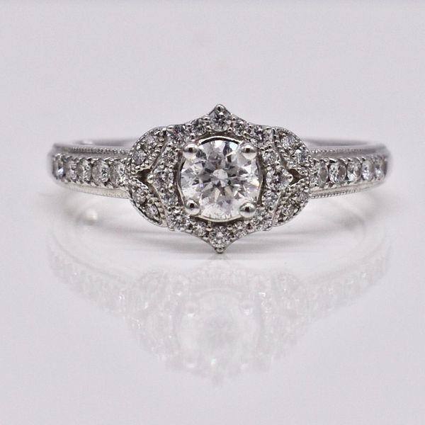 14K White Gold Vintage Diamond Engagement Ring  Jones Jeweler Celina, OH