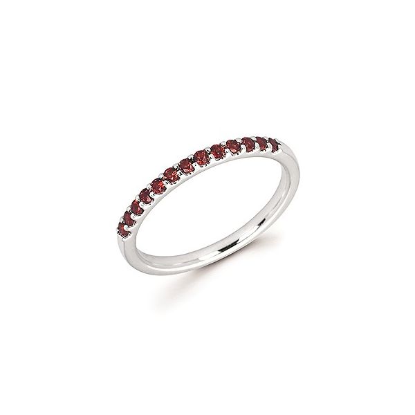 14KW Garnet Stackable Ring Jones Jeweler Celina, OH
