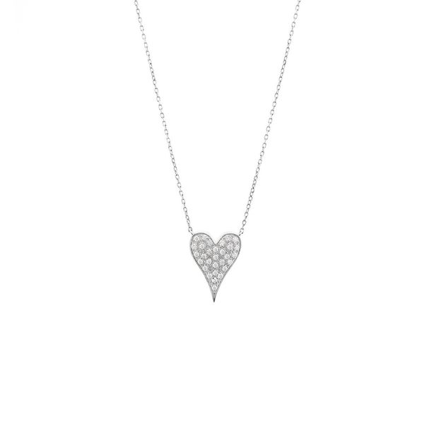 14KW Pave Diamond Heart Necklace  Jones Jeweler Celina, OH