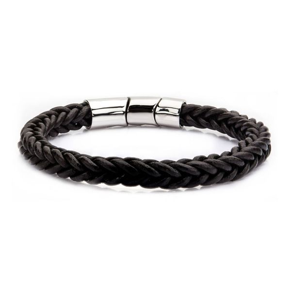 Brown Leather Bracelet with Steel Magnetic Clasp Jones Jeweler Celina, OH