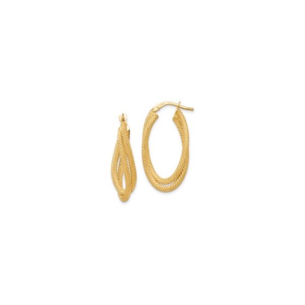 14KY Textured Hoop Earrings Jones Jeweler Celina, OH