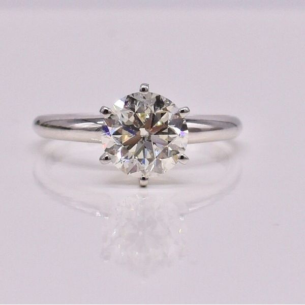 14K White Gold Ladies 6 Prong Solitaire Engagement Ring Jones Jeweler Celina, OH