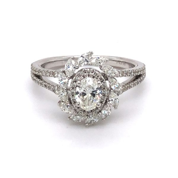 Eternal Embrace Pear Cut Moissanite Promise Ring Split Shank Engagement Ring  - MollyJewelryUS