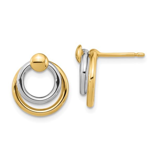 14K Two-Tone Double Circle Earring  Jones Jeweler Celina, OH
