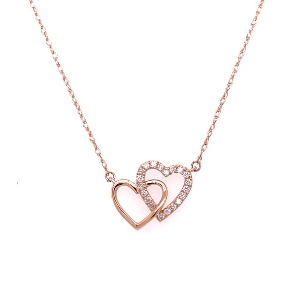 14KR Diamond Double Heart Necklace Jones Jeweler Celina, OH