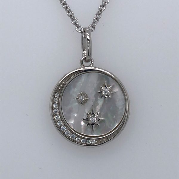 925 Sterling Silver Moon and Stars CZ accented Necklace  Jones Jeweler Celina, OH