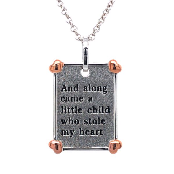 925 Sterling Silver and Rose Gold Plated "Along Came a Child" Necklace  Jones Jeweler Celina, OH