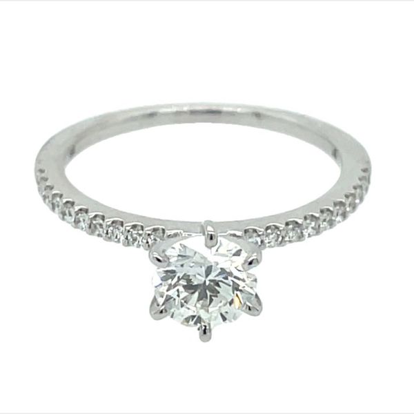 14K White Gold Six Prong Diamond Engagement Ring  Jones Jeweler Celina, OH