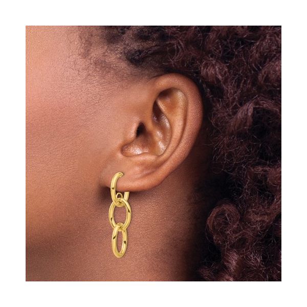 14K Yellow Gold Link Dangle Earring  Image 2 Jones Jeweler Celina, OH