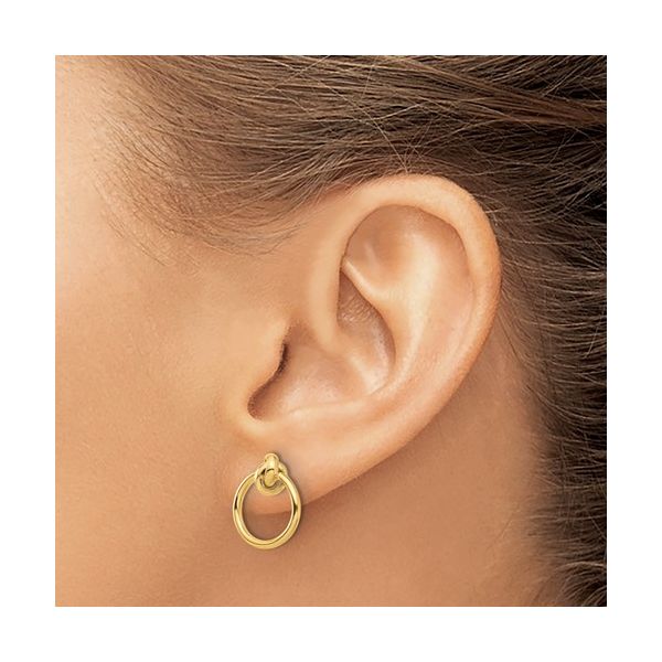 14K Yellow Gold Polished Knot Circle Stud Earring  Image 2 Jones Jeweler Celina, OH