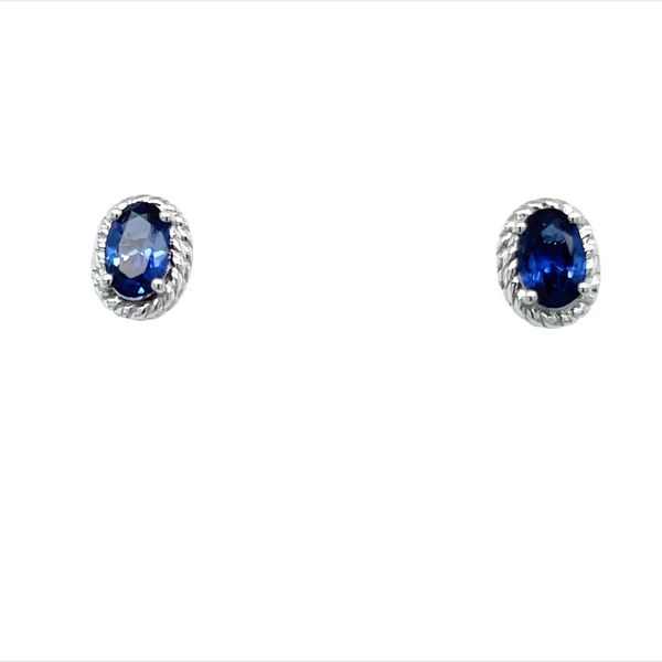925 Sterling Silver Oval Lab-Created Blue Sapphire Earrings  Jones Jeweler Celina, OH