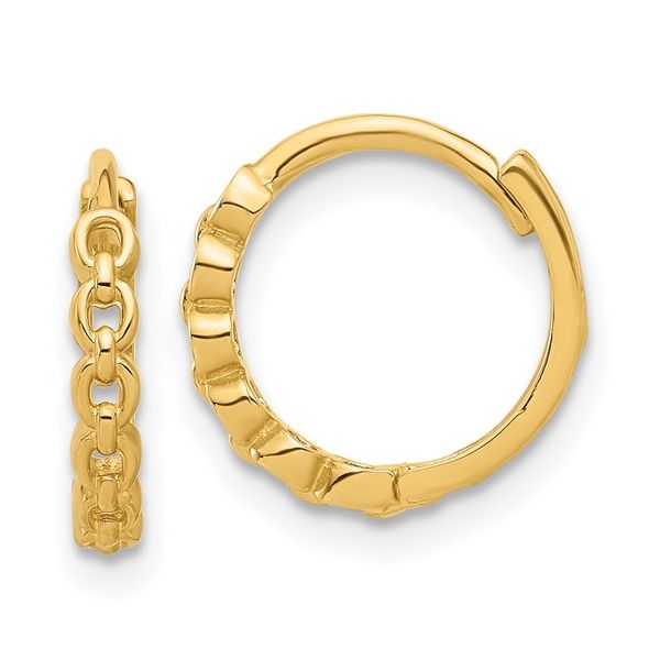 14K Yellow Gold Link Huggie Hoop Jones Jeweler Celina, OH