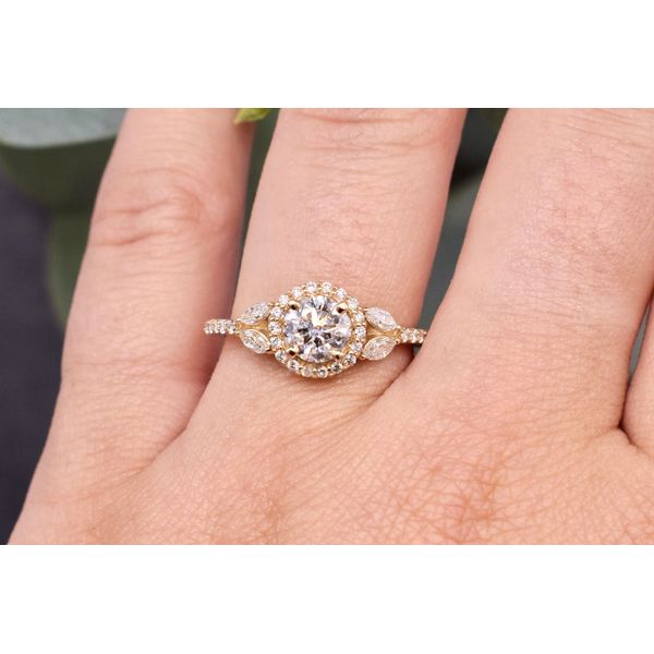 Unique Ladies Diamond Engagement Ring 1.28ct 14K White Gold 204962