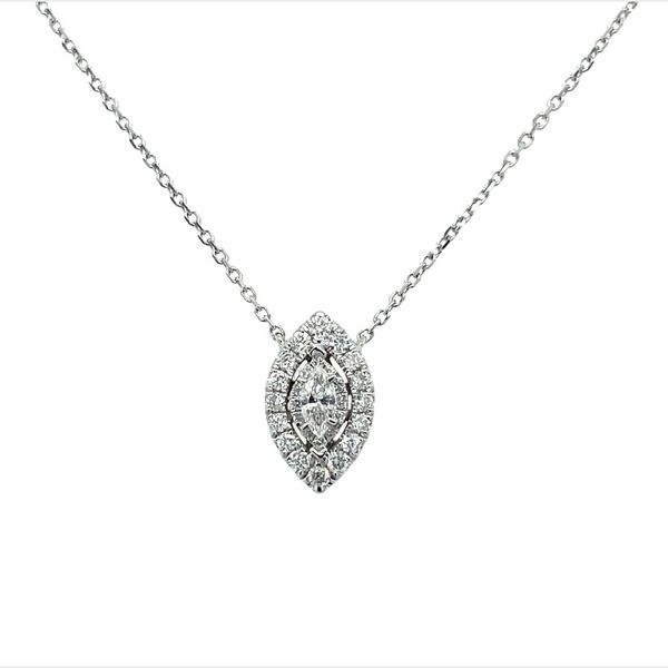 14 Karat White Gold Marquise Diamond Necklace  Jones Jeweler Celina, OH
