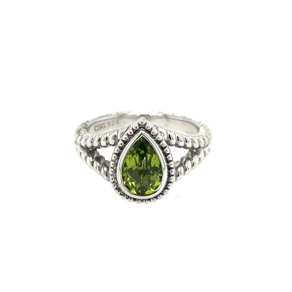 925 Sterling Silver Pear-Shape Peridot Ring  Jones Jeweler Celina, OH