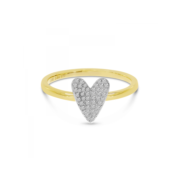 14KY Pave Diamond Heart Ring Jones Jeweler Celina, OH