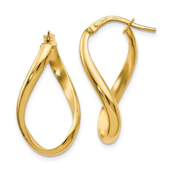 14KY Twisted Oval Hoop Earrings Jones Jeweler Celina, OH