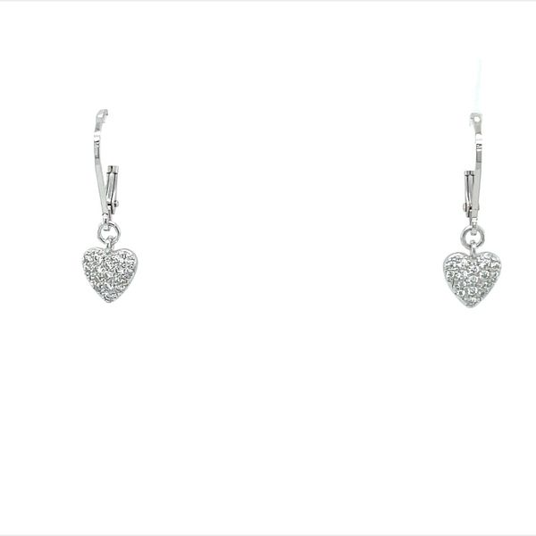 925 Sterling Silver CZ Heart Dangle Earrings  Jones Jeweler Celina, OH