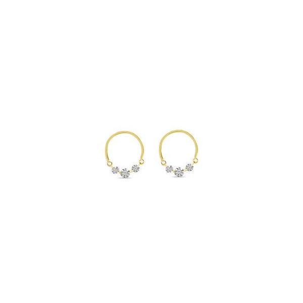 14 Karat Yellow Gold Pierced Diamond Stud Earrings  Jones Jeweler Celina, OH