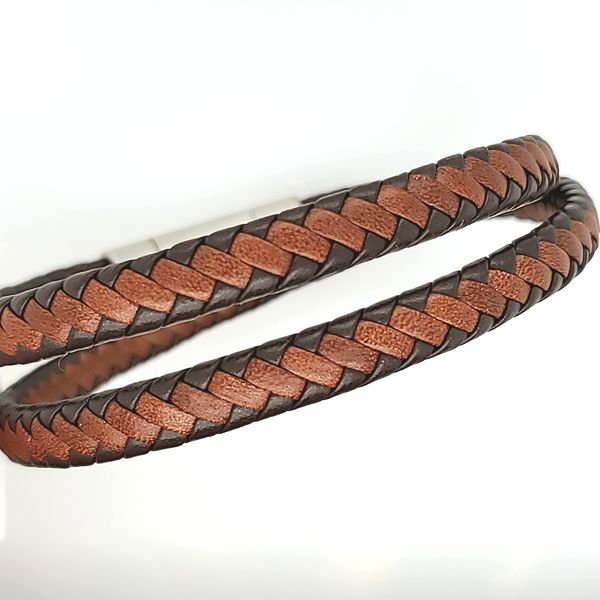 Double Wrap Brown and Black Leather Bracelet Jones Jeweler Celina, OH