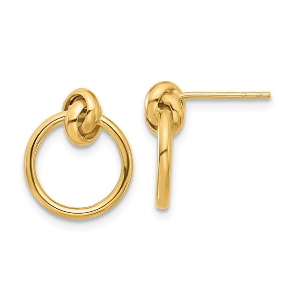 14K Yellow Gold Polished Knot Circle Stud Earring  Jones Jeweler Celina, OH