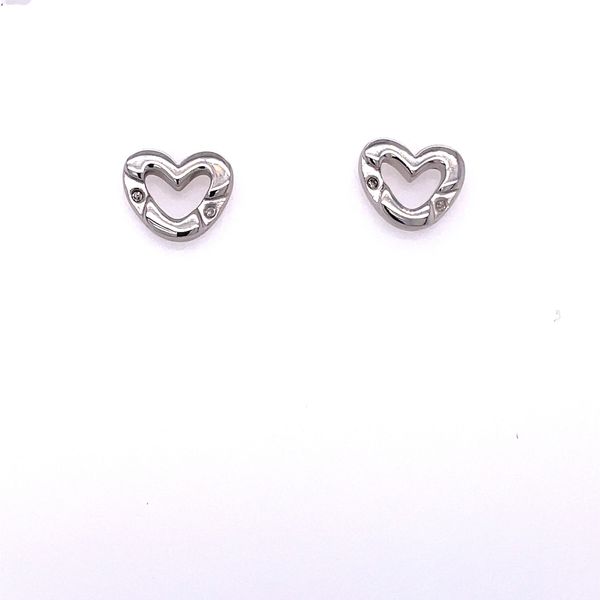 Sterling Diamond Heart Earrings Jones Jeweler Celina, OH