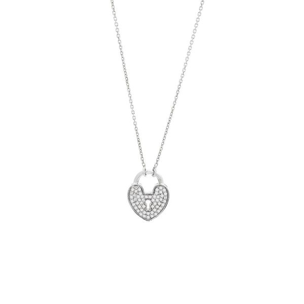 14KW Diamond Heart Lock Necklace Jones Jeweler Celina, OH