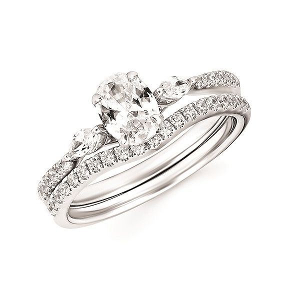 14K White Gold Oval Engagement Ring  Image 2 Jones Jeweler Celina, OH