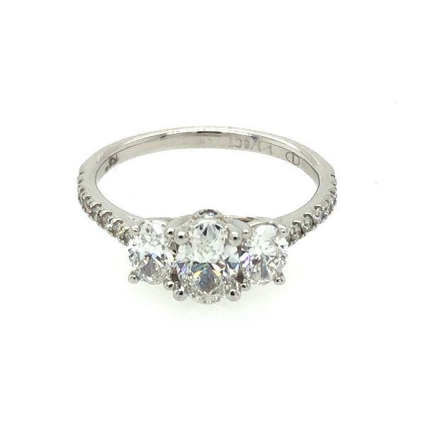 14K White Gold Three Stone Oval Engagement Ring  Jones Jeweler Celina, OH